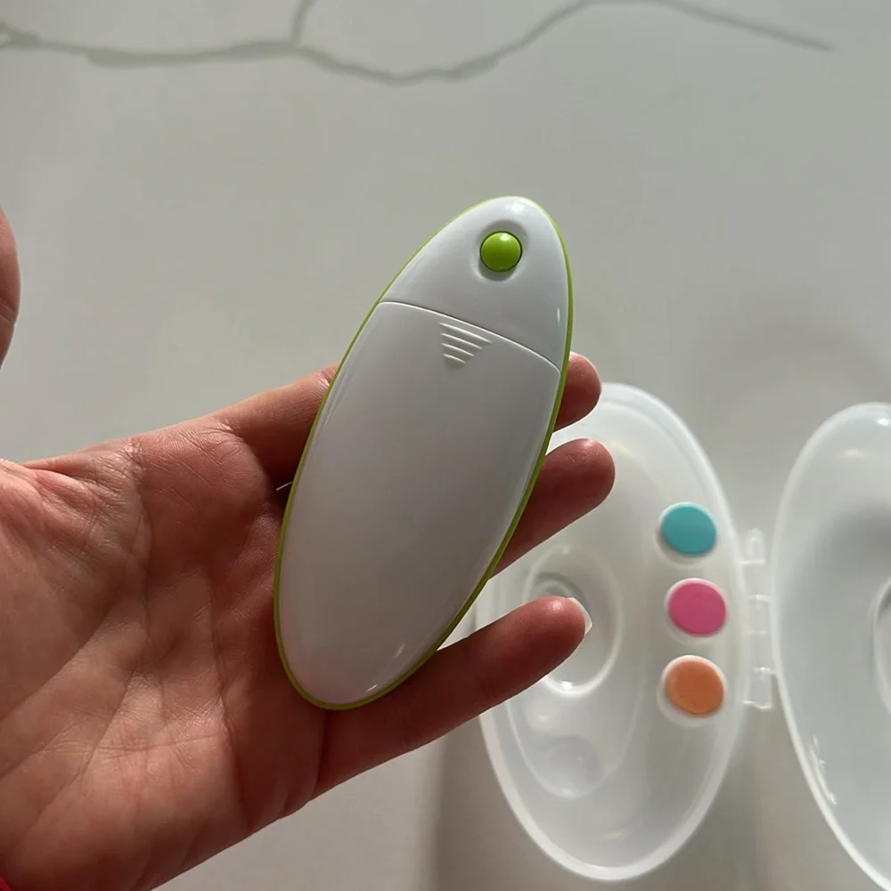 NWOT Buzz B baby electric nail trimmer file white rainbow